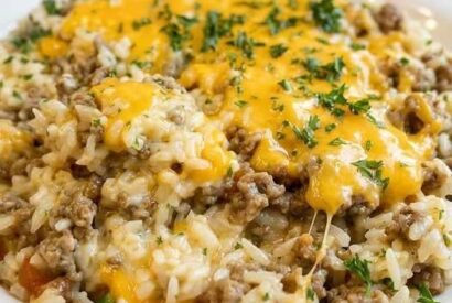 Thumbnail for Cheesy Ground Beef & Rice Casserole – Easy, Cheesy Family Dinner