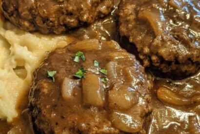 Thumbnail for Hearty Salisbury Steak with Creamy Mushroom Gravy – A Classic Comfort Food Dinner