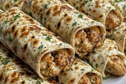 Thumbnail for Cheesy Garlic Chicken Rolls