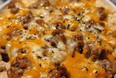 Thumbnail for Cheesy Ground Beef and Rice Casserole